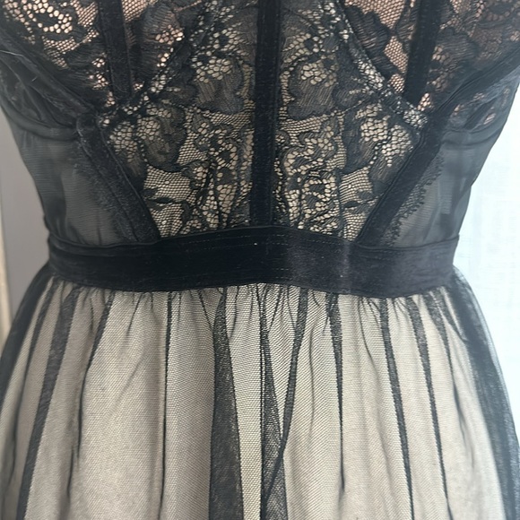 💗 Adore Me sexy black bodice sheer chemise 38D NWOT supportive nightgown - Picture 6 of 12